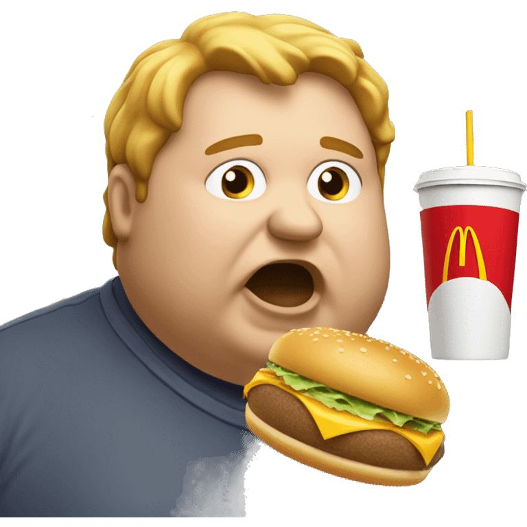 A really fat guy eating macdonalds emoji