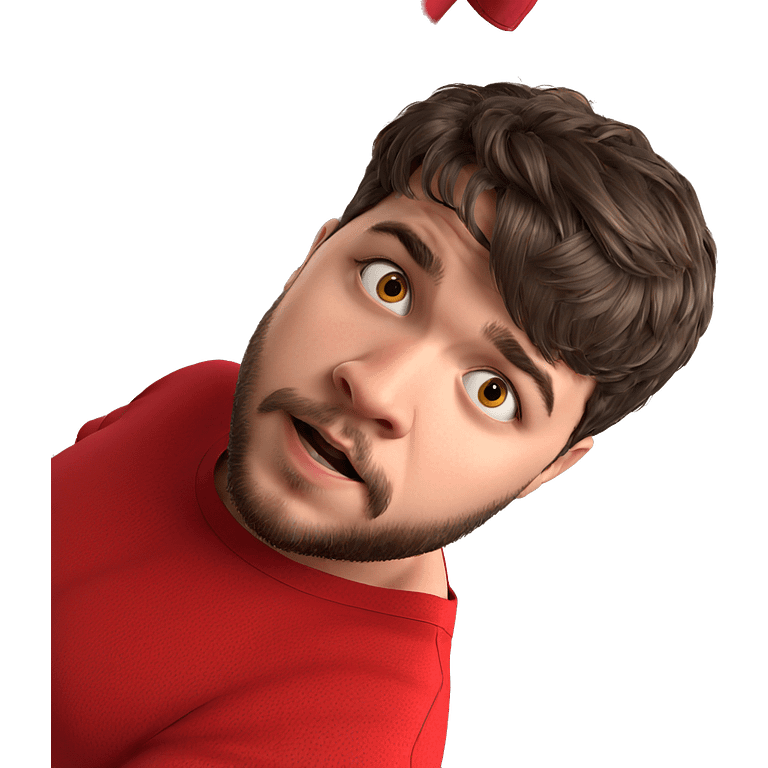 curious male in red shirt emoji