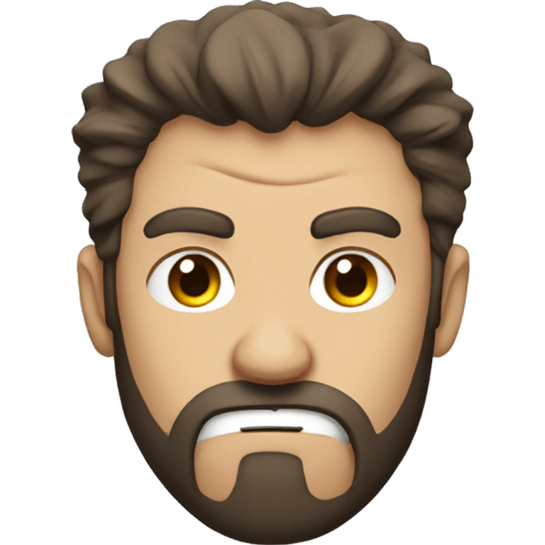 very angry male head with a beard and scruffy brown hair  emoji