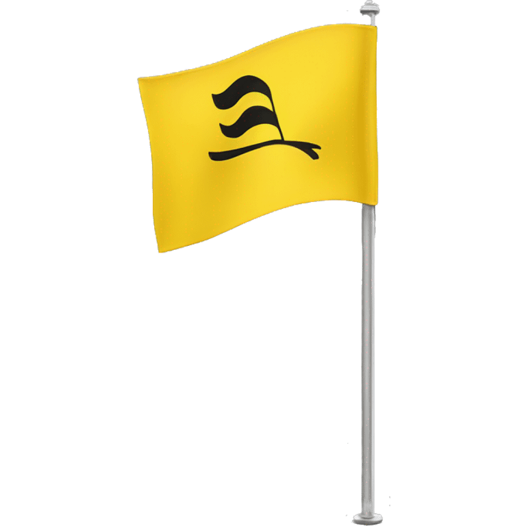 yellow flag waving on a silver pole emoji