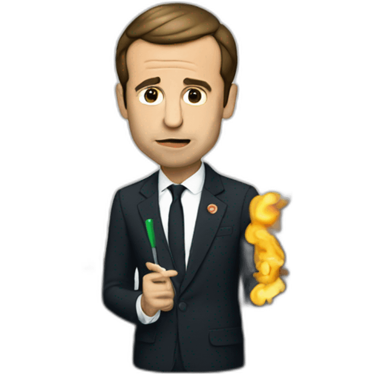 macron fume une cigarette emoji