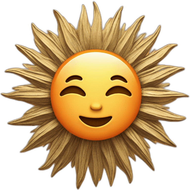 A vintage sun on an orange background emoji