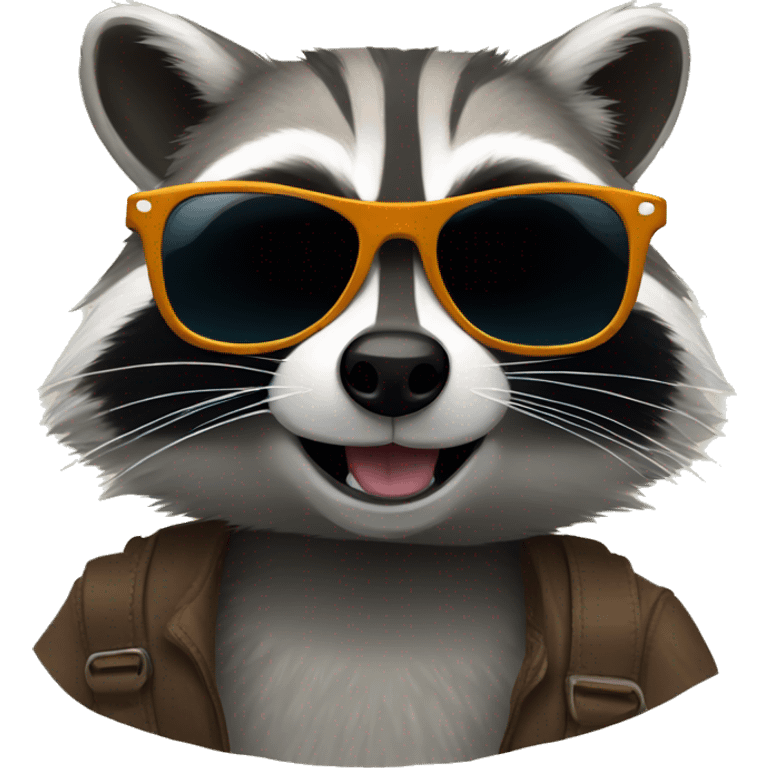 Raccoon with sunglasses emoji