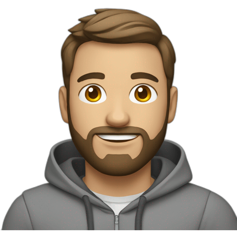 Project manager in a gray hoodie and with a short beard emoji