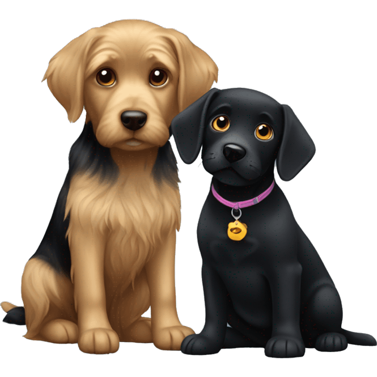 Black lab and Yorkie  emoji