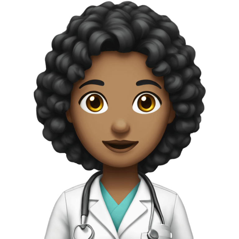 nurse with black curly hair emoji