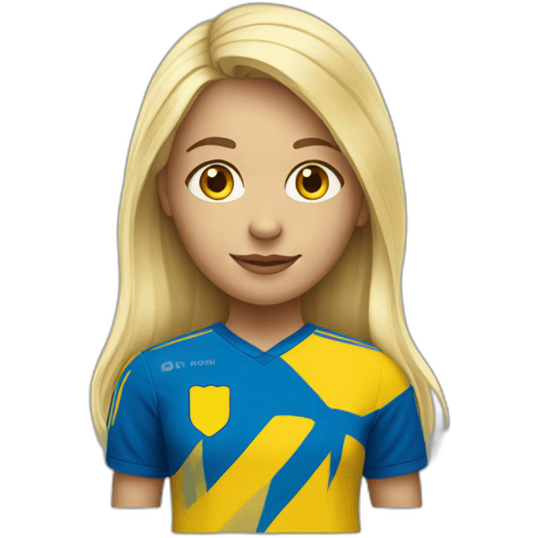 Blonde girl with swedish soccer jersey emoji