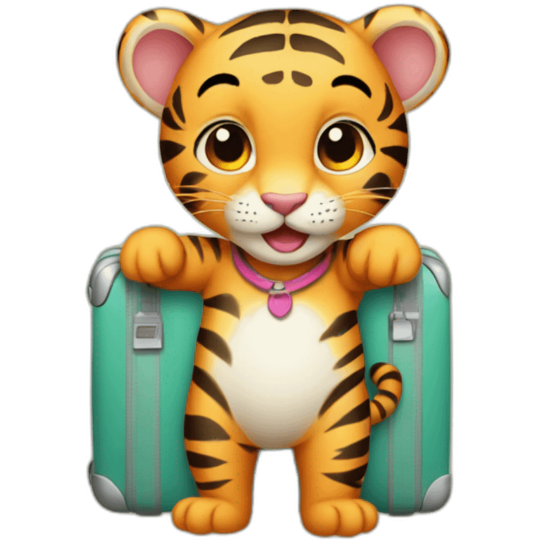 Baby tiger going to vacation emoji