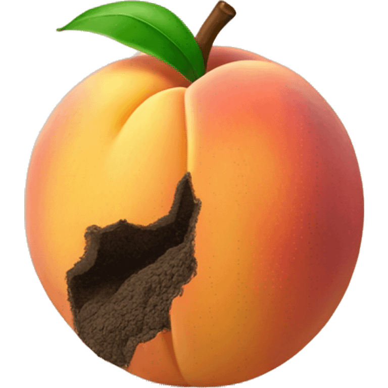 Peach with dirt on it emoji