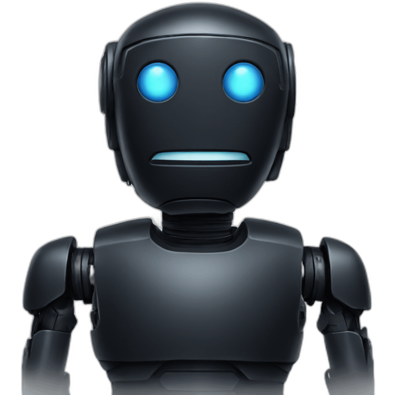 cute black robot face emoji