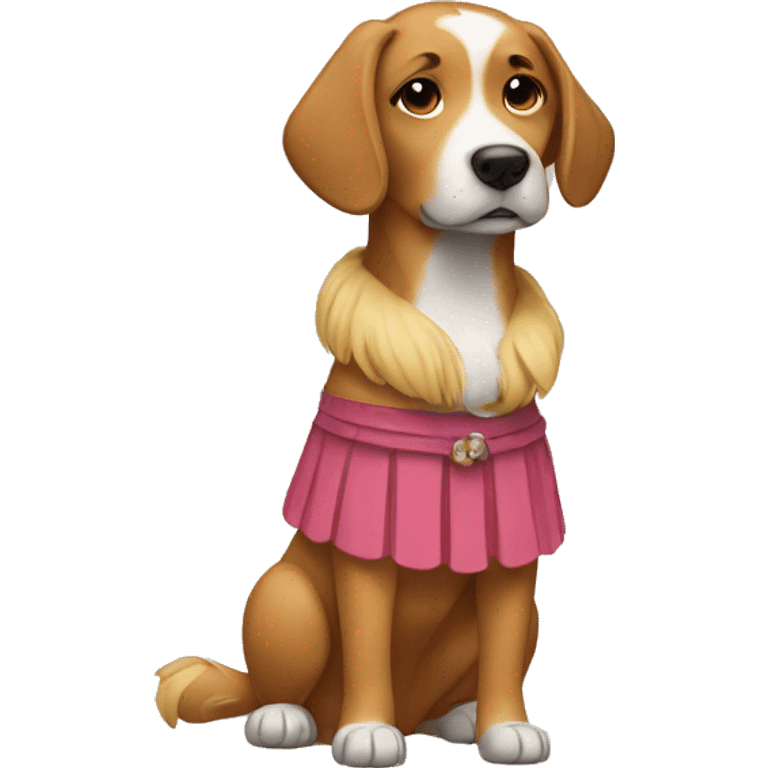 Dog wearing a skirt emoji