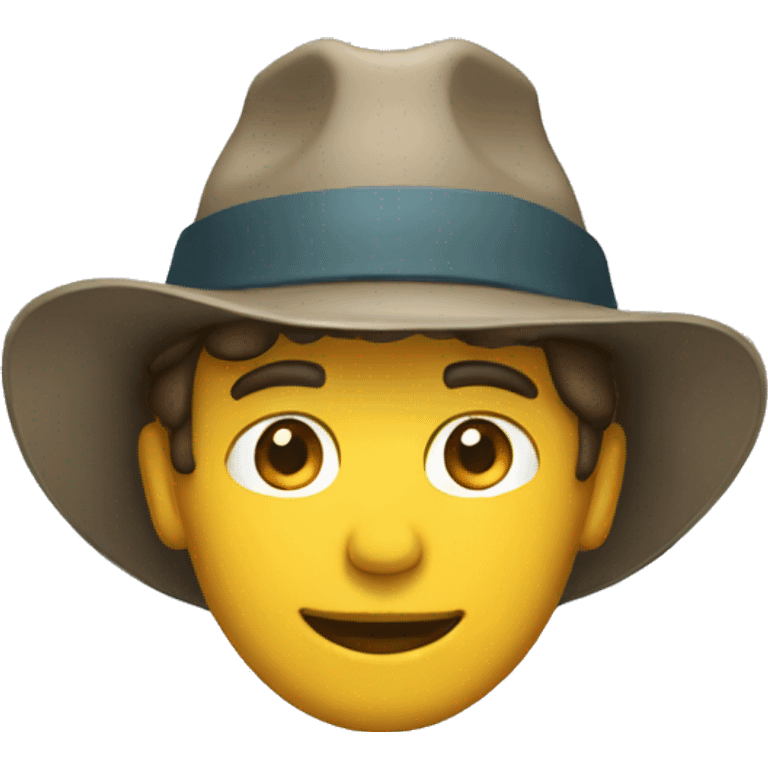 A man with wearing a explorer hat  emoji