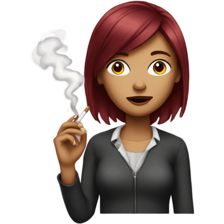 Maroon haired girl smoking  emoji