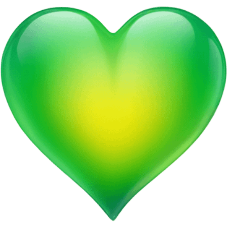 green yellow ombré glass heart emoji