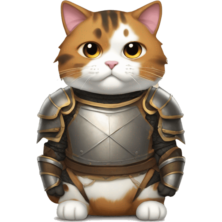 Fat calico cat with armor  emoji