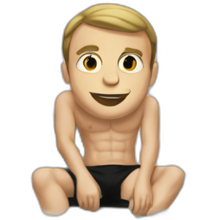 Emmanuel Macron at the pool emoji