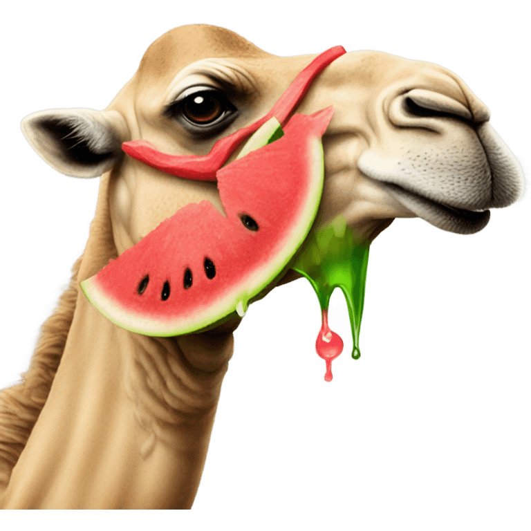 camel eating watermelon emoji