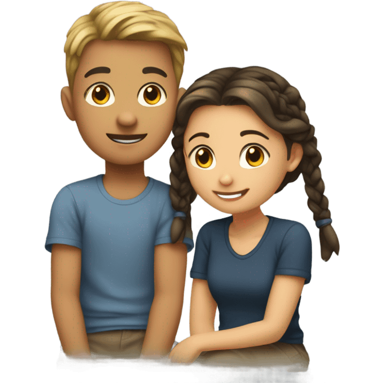 boy and girl indoors emoji