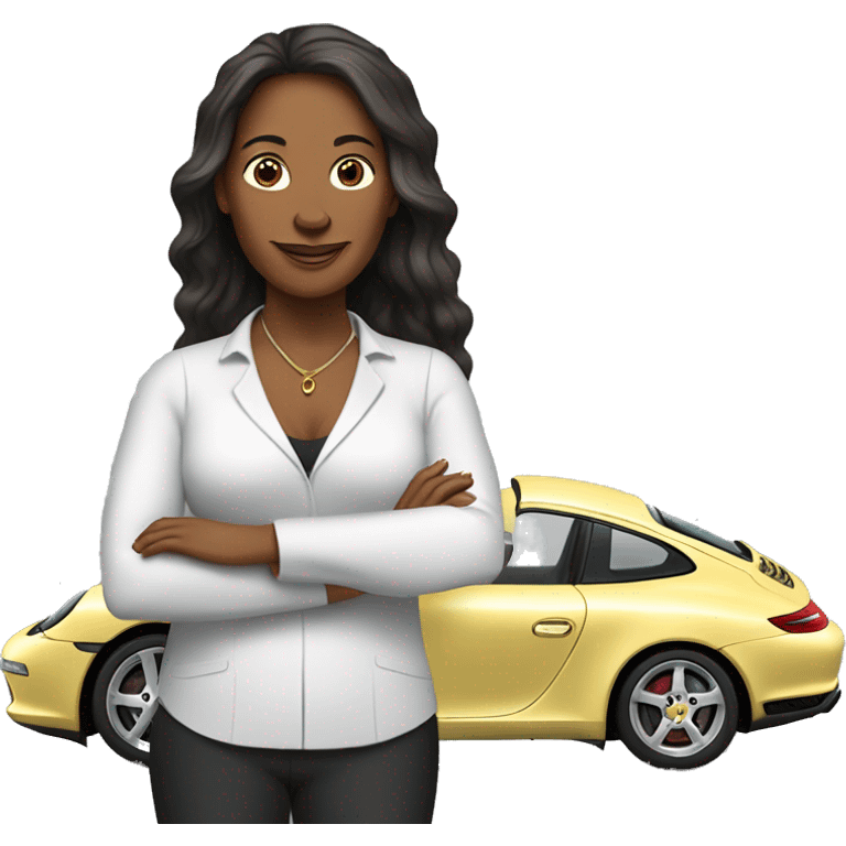 A businesswoman who drives a Porsche, does yoga and is the mom of 3 kids emoji