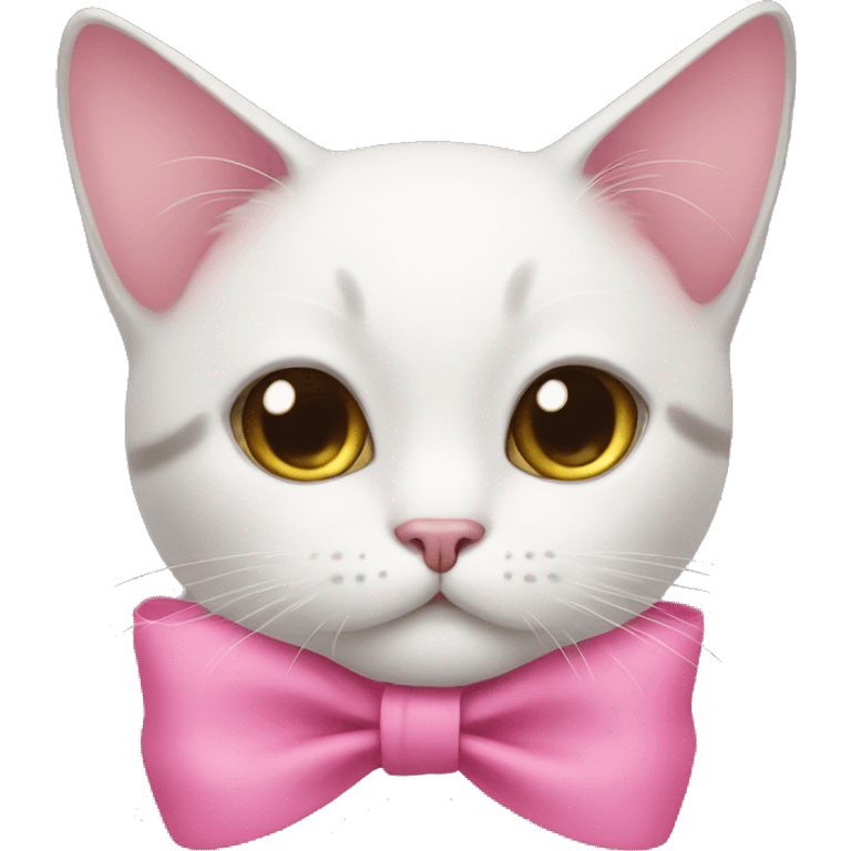 Cat with a pink bow emoji