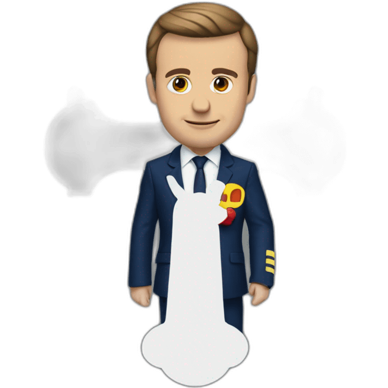 Macron sur un cross emoji