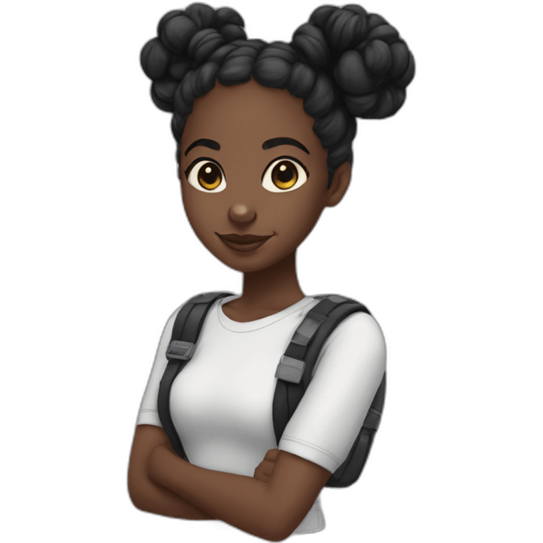 black girl space buns emoji