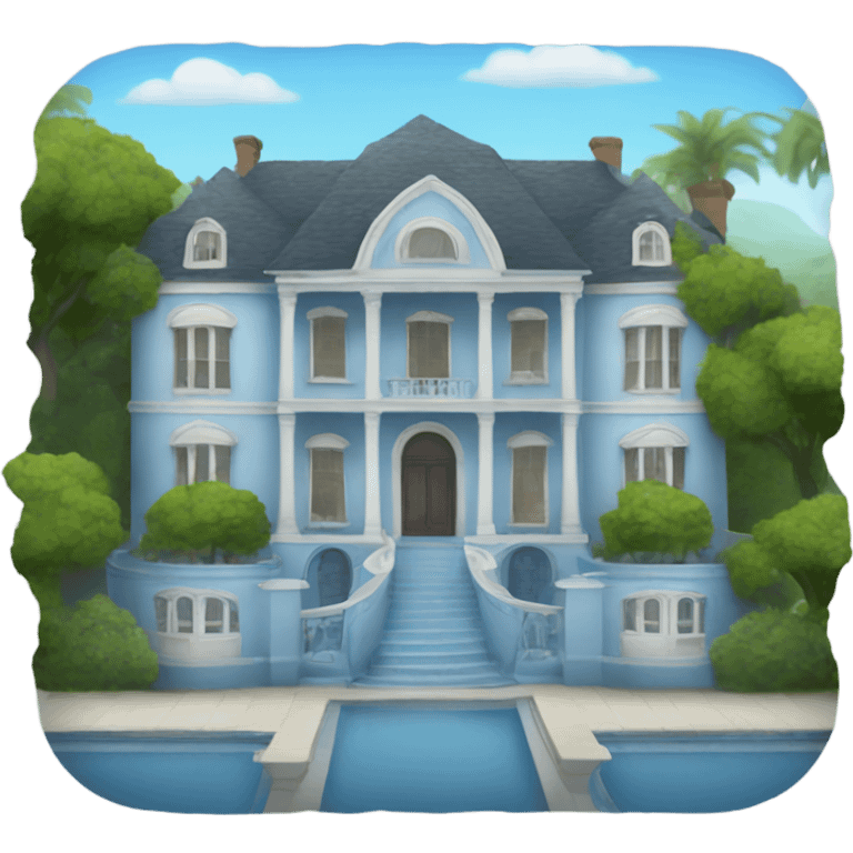 A blue mansion  emoji