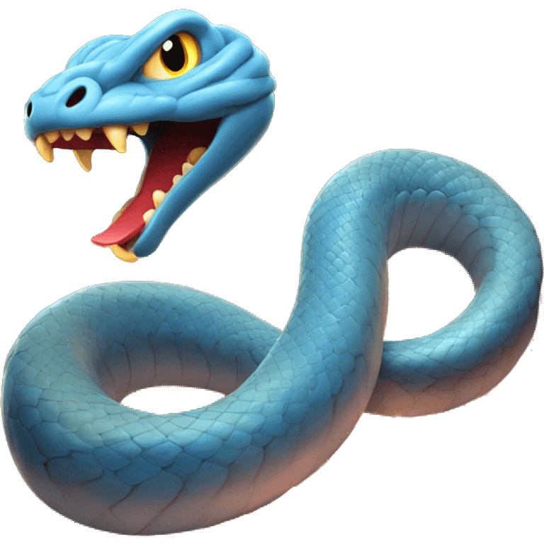 curvy blue snake breathing fire emoji