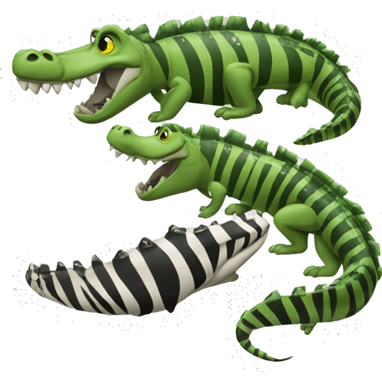 a crocodile in zebra  emoji