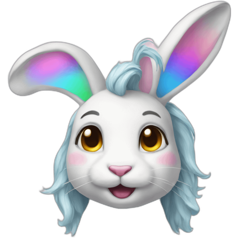 yugy bunny unicorn rainbow emoji