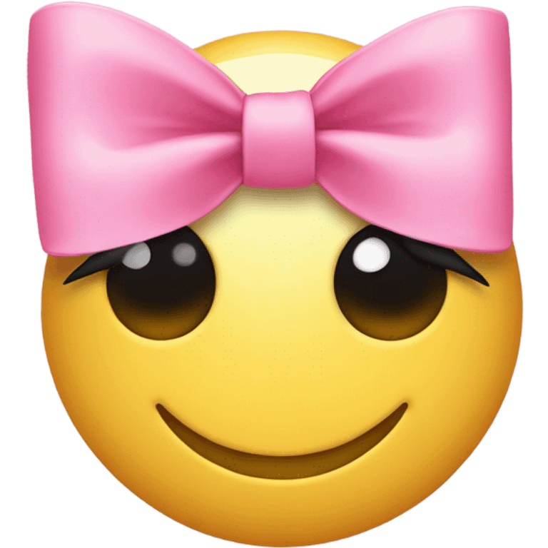 Smiley with pink little bows and eyelashes  emoji