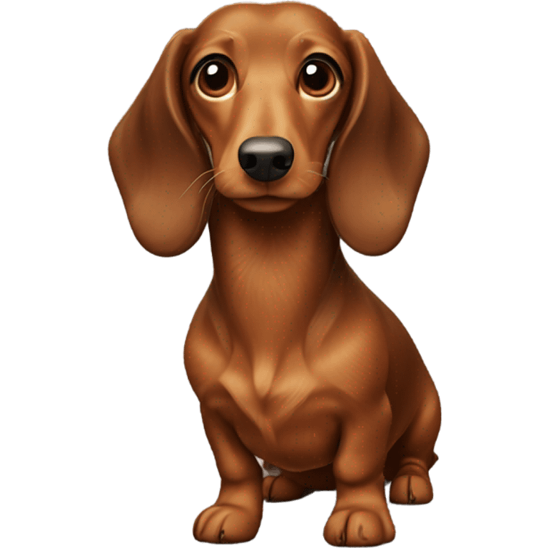 Brown and tan long hair dachshund  emoji