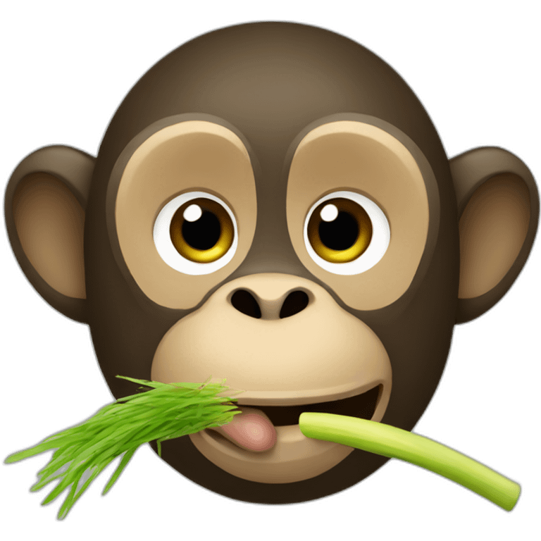 monkey eating grass emoji