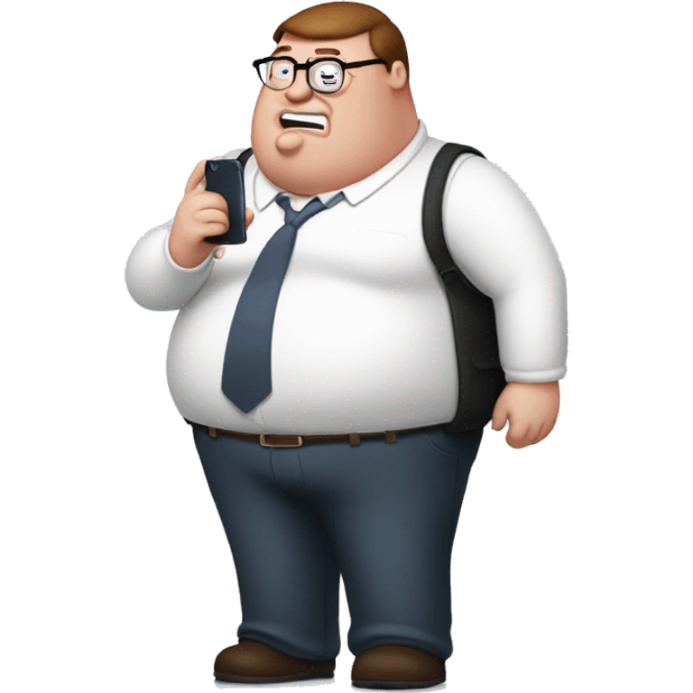 peter griffin with an iphone emoji