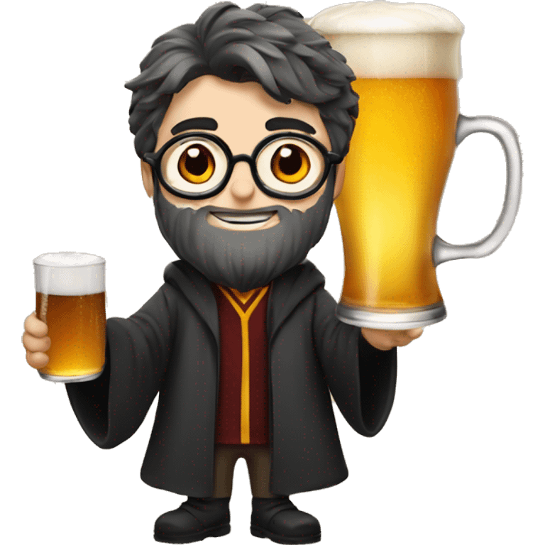 Harry Potter with a beer emoji