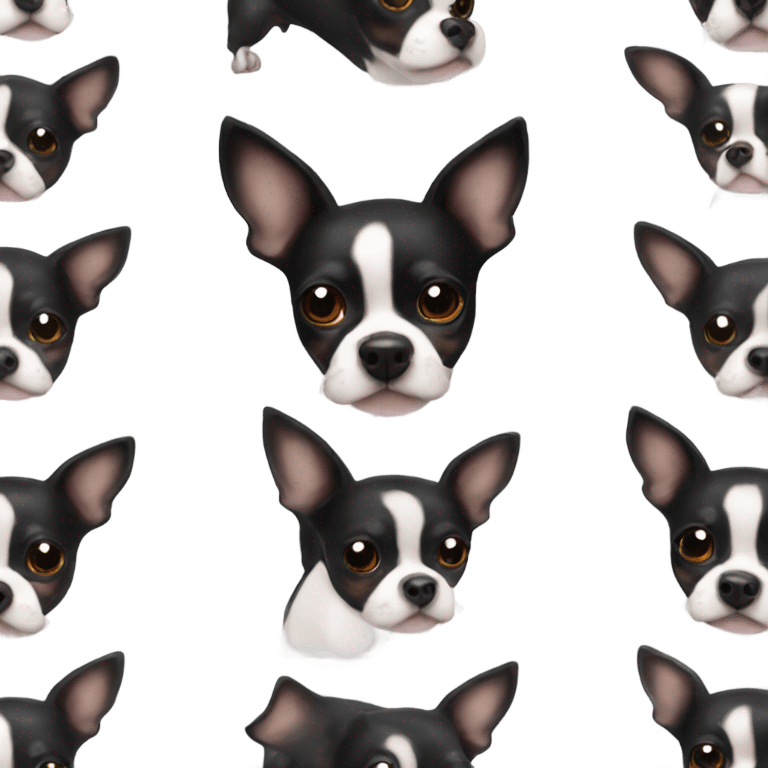 Black chihuahua mix Boston terrier emoji