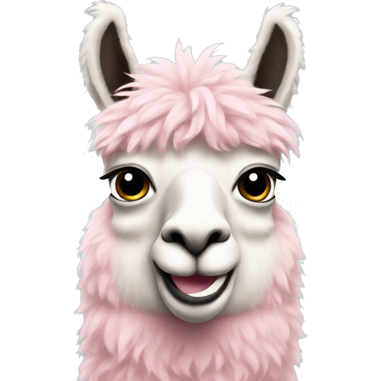 Pastel pink fluffy llama  emoji