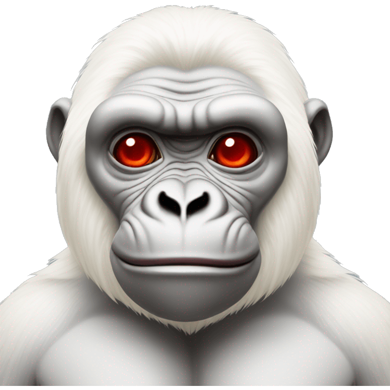 albino gorilla with red eyes emoji