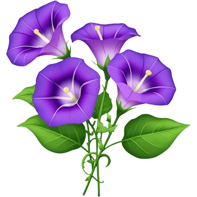 bouquet purple Morning Glorysuper, stem emoji