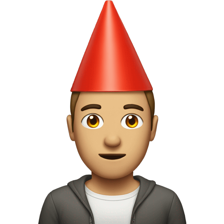 man with red cone on his head  emoji