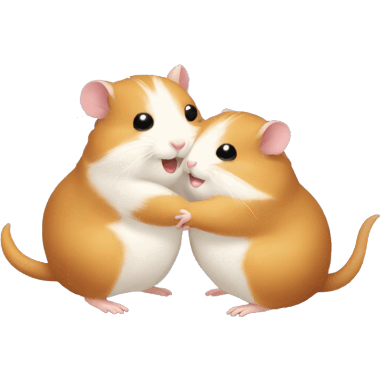 two hamsters hug emoji