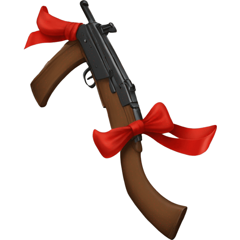 ak with a midnight red bow  emoji