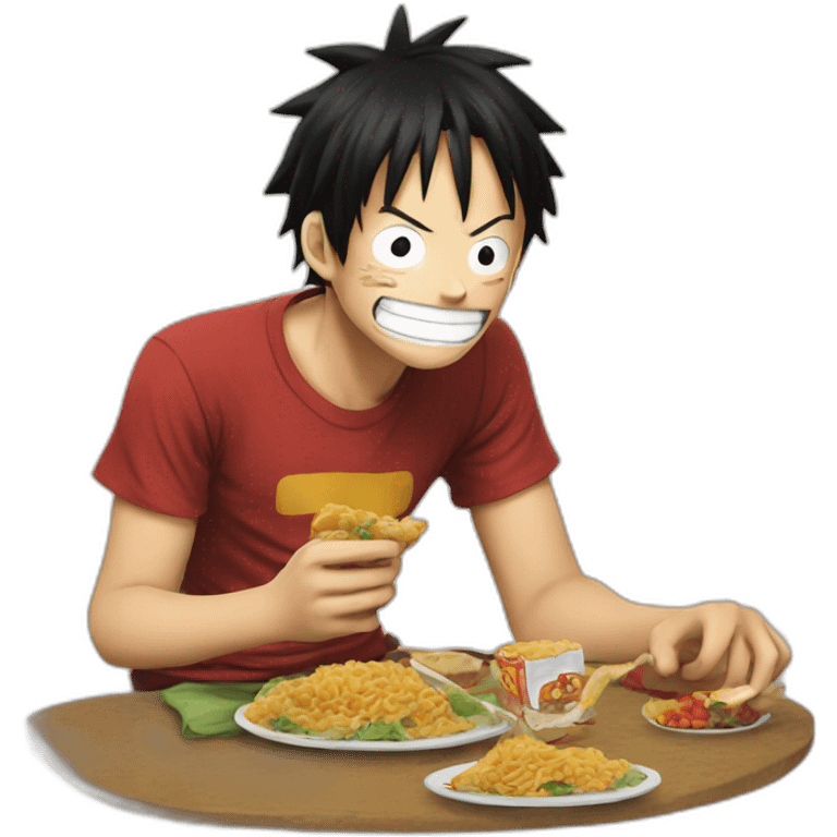 Luffy eating emoji