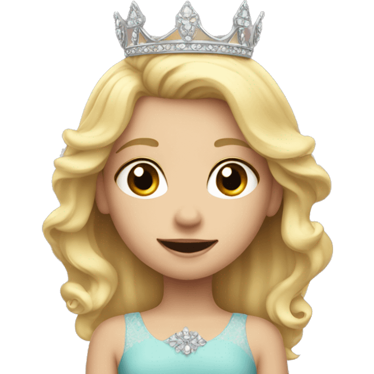 Little blonde girl with princess crown emoji