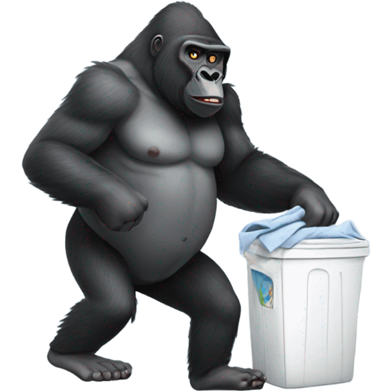 Gorilla carrying laundry  emoji