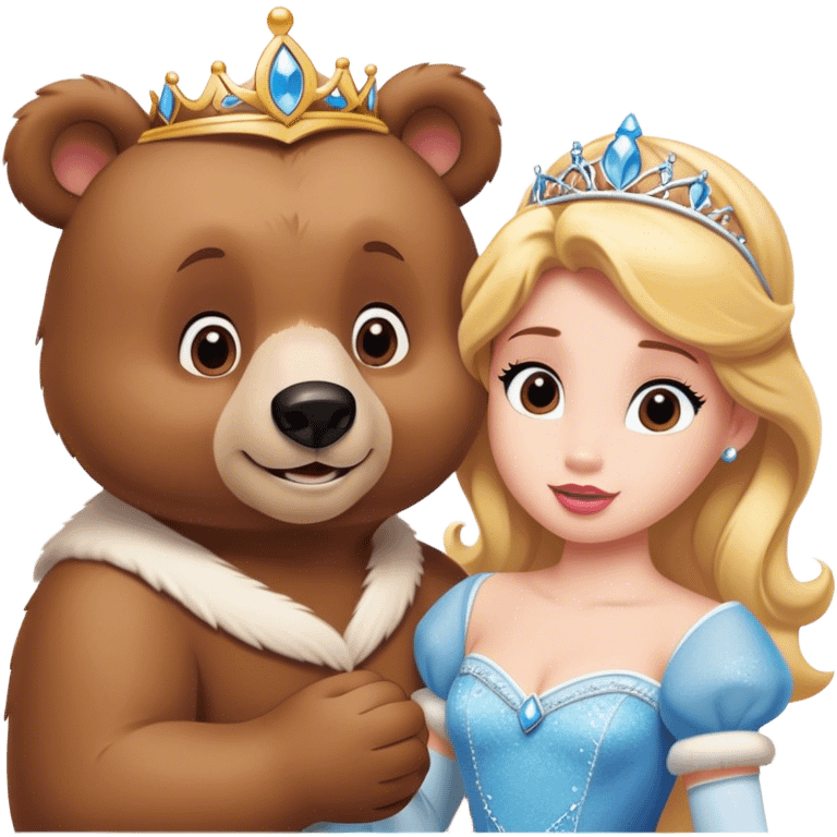 Make Dudu and Bubu (brown and white bear) into disney princesses emoji