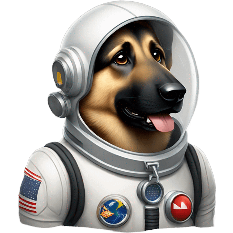 german shepherd with astronaut suit emoji