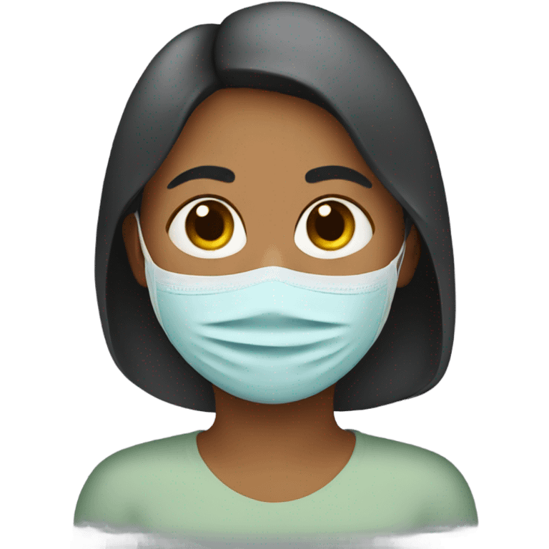 Mother with mask emoji