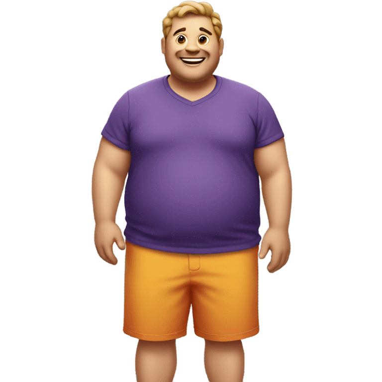 Fat man hiwith shorts  emoji