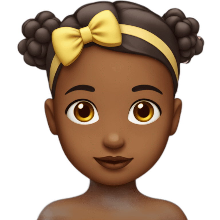 A baby girl with a bow head band on the head emoji